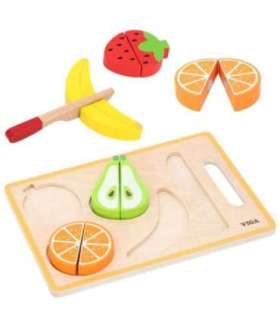 VIGA Drewniana Układanka Edukacyjna Montessori Owoce do Krojenia