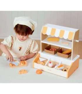 VIGA Drewniana Mini Piekarnia Sklepik Stragan z Wypiekami 16el.