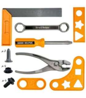 WOOPIE Zestaw Narzędzi Małego Majsterkowicza Gogle Kask Młot Pneumatyczny 21el.