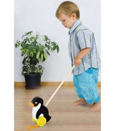 Viga Toys Drewniany Pchacz Pingwin