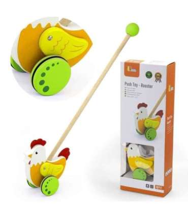 VIGA Drewniany Pchacz Edukacyjny Kurka