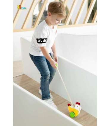 VIGA Drewniany Pchacz Edukacyjny Kurka