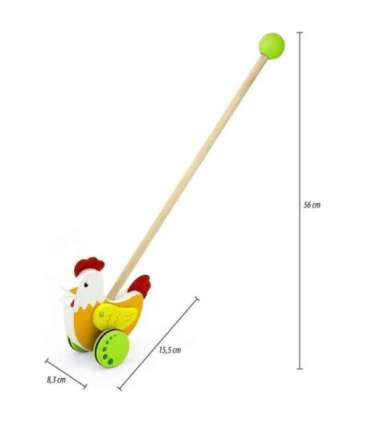 VIGA Drewniany Pchacz Edukacyjny Kurka