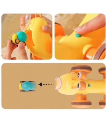 WOOPIE Ślimak do Ciągnięcia 4w1 Cymbałki Zębatki Sensoryczne Wyrzutnia + Małe Autko