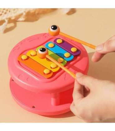 WOOPIE Ślimak do Ciągnięcia 4w1 Cymbałki Zębatki Sensoryczne Wyrzutnia + Małe Autko