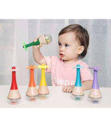 CLASSIC WORLD Grzechotka 2w1 Drewniany Instrument Tęczowy Marakas 1 szt.