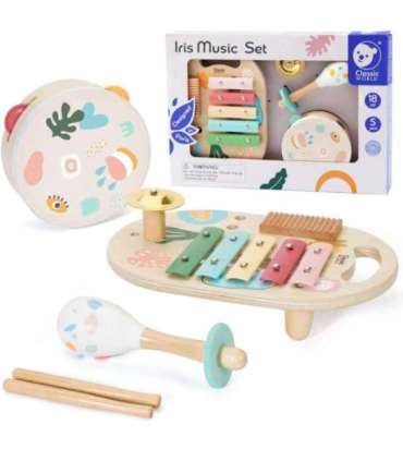 CLASSIC WORLD Zestaw Instrumenty Muzyczne dla Dzieci Cymbałki Bębenek Grzechotka  5 el.