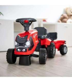 FALK Jeździk Traktorek Baby Case IH Ride-On Czerwony z Przyczepką + akc. od 12 miesięcy