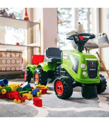 FALK Traktorek Baby Claas Zielony z Przyczepką + akc. od 1 roku