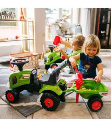 FALK Traktorek Baby Claas Zielony z Przyczepką + akc. od 1 roku