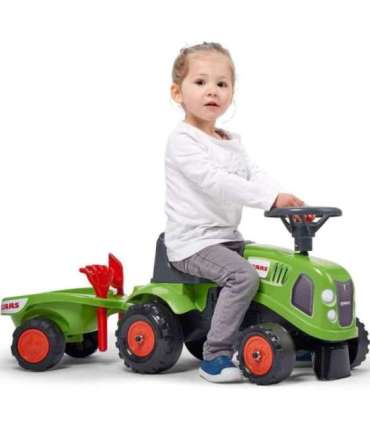 FALK Traktorek Baby Claas Zielony z Przyczepką + akc. od 1 roku