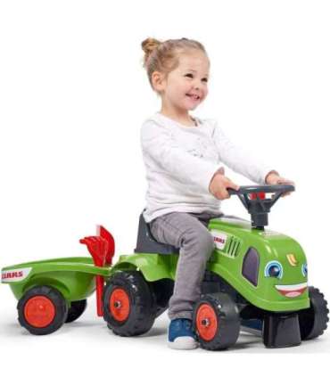 FALK Traktorek Baby Claas Zielony z Przyczepką + akc. od 1 roku