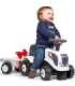 FALK Traktorek Baby Valtra Biały z Przyczepką + akc. od 1 roku