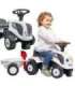 FALK Traktorek Baby Valtra Biały z Przyczepką + akc. od 1 roku