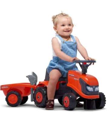 FALK Traktorek Kubota Pomarańczowy z Przyczepką + akc. od 1 roku