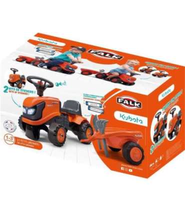 FALK Traktorek Kubota Pomarańczowy z Przyczepką + akc. od 1 roku