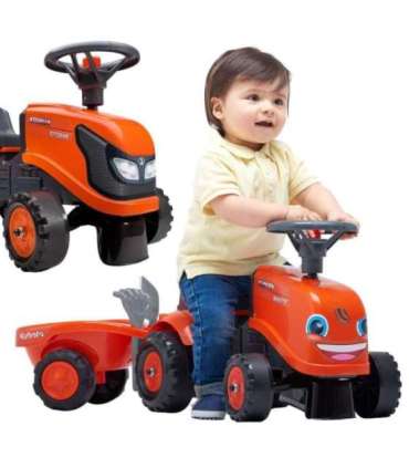 FALK Traktorek Kubota Pomarańczowy z Przyczepką + akc. od 1 roku