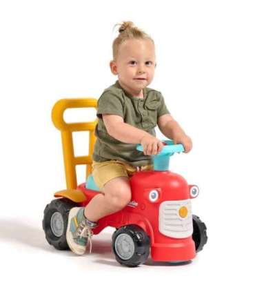 FALK Maurice Traktorek Jeździk Czerwony Pchacz Odpychacz Schowek od 1 roku