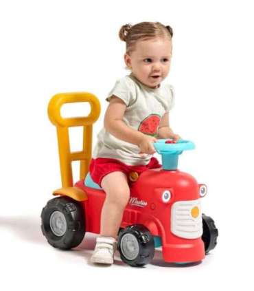 FALK Maurice Traktorek Jeździk Czerwony Pchacz Odpychacz Schowek od 1 roku