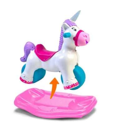 FEBER Interaktywny Bujany Jednorożec 2w1 – Jeździk Biegowy