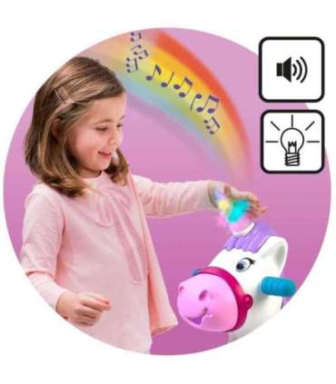 FEBER Interaktywny Bujany Jednorożec 2w1 – Jeździk Biegowy