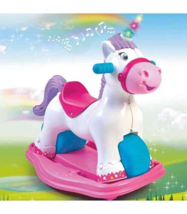 FEBER Interaktywny Bujany Jednorożec 2w1 – Jeździk Biegowy