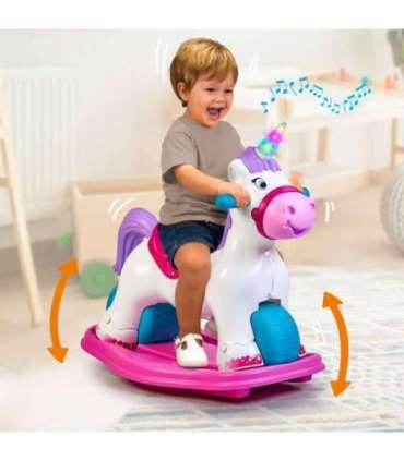 FEBER Interaktywny Bujany Jednorożec 2w1 – Jeździk Biegowy
