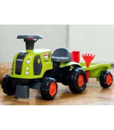 FALK Jeździk Claas 470 Arion Zielony z Przyczepką  + Zestaw do piasku