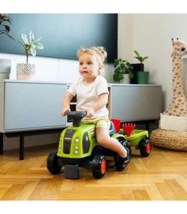 FALK Jeździk Claas 470 Arion Zielony z Przyczepką  + Zestaw do piasku