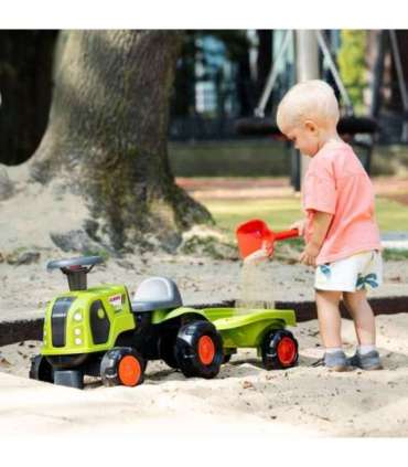 FALK Jeździk Claas 470 Arion Zielony z Przyczepką  + Zestaw do piasku