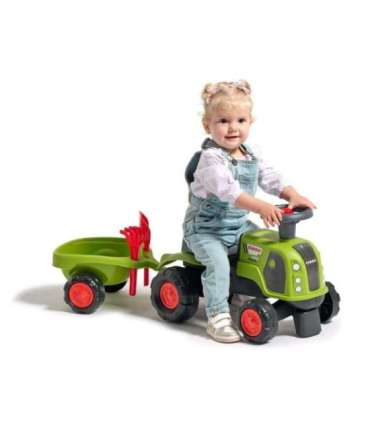 FALK Jeździk Claas 470 Arion Zielony z Przyczepką  + Zestaw do piasku