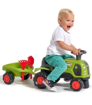 FALK Jeździk Claas 470 Arion Zielony z Przyczepką  + Zestaw do piasku