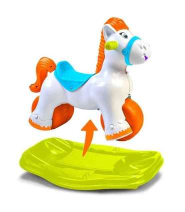 FEBER Interaktywny Bujany Konik 2w1 – Jeździk Biegowy