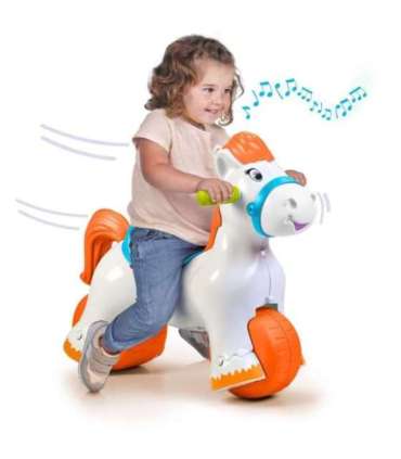 FEBER Interaktywny Bujany Konik 2w1 – Jeździk Biegowy