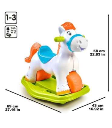 FEBER Interaktywny Bujany Konik 2w1 – Jeździk Biegowy