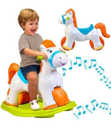 FEBER Interaktywny Bujany Konik 2w1 – Jeździk Biegowy