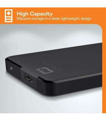 Western Digital WDBUZG0010BBK-WESN Elements SE Black External HDD, 1TB, USB3.1 Gen1, 5400 RPM