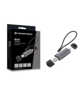 Conceptronic BIAN05G 2-in-1 USB 3.0 Dual Plug Card Reader, SD/MicroSD 3.0, UHS-I, (Micro-)SD