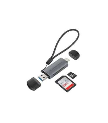 Conceptronic BIAN05G 2-in-1 USB 3.0 Dual Plug Card Reader, SD/MicroSD 3.0, UHS-I, (Micro-)SD