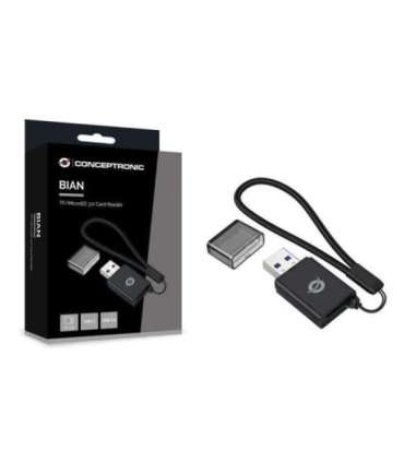 Conceptronic BIAN07B TF/MicroSD 3.0 Card Reader, USB 3.2 Gen 1 Type-A, 5 Gbps, (Micro-)SD, UHS-I