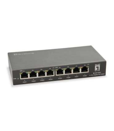 LevelOne GEP-0823 8-Port Gigabit PoE Switch, 802.3at/af PoE, 120W, Gigabit Ethernet, Full duplex