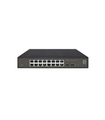 LevelOne GES-2118 Hilbert 18-Port Gigabit Smart Lite Switch, 16x Gigabit RJ45, 2x SFP, Managed, L2