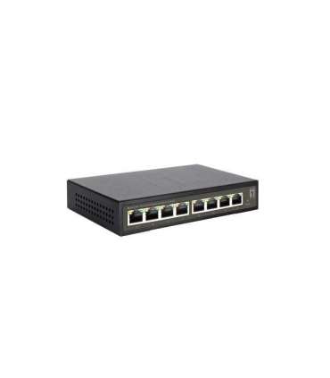 LevelOne GES-2108P Hilbert 8-Port Gigabit PoE Smart Lite Switch, 8x RJ45 Gigabit, PoE, Managed, L2