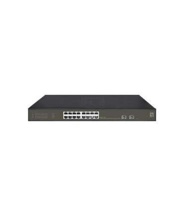 LevelOne GES-2118P Hilbert 18-Port Gigabit PoE Smart Lite Switch, 16x PoE 230W, 2x SFP, Managed, L2