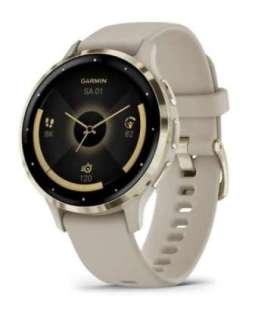 Garmin Venu 3S 3.05 cm (1.2") AMOLED 41 mm Digital 390 x 390 pixels Touchscreen Gold, Grey Wi-Fi GPS (satellite)