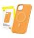 Magnetic Phone Case for iPhone 15 Plus Baseus Fauxther Series (Orange)