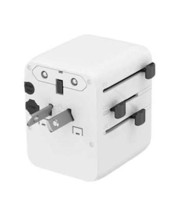 Gembird TPA-1A2C20-01-W Universal travel power adapter, 20 W, white