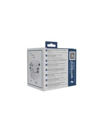Gembird TPA-1A2C20-01-W Universal travel power adapter, 20 W, white