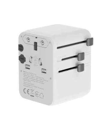 Gembird TPA-2A3C70-01-W Universal travel power adapter, 70 W, white