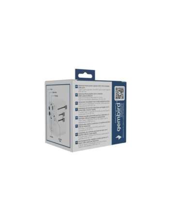 Gembird TPA-2A3C70-01-W Universal travel power adapter, 70 W, white